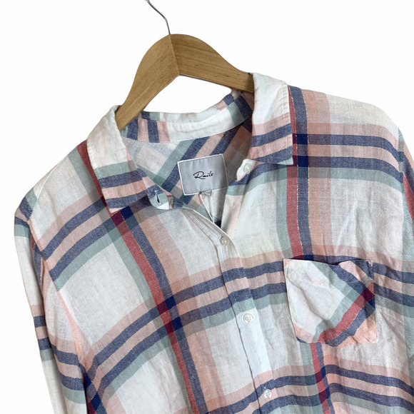 NWT Rails Charli Plaid Button Down Blouse Shirt L - Picture 6 of 12
